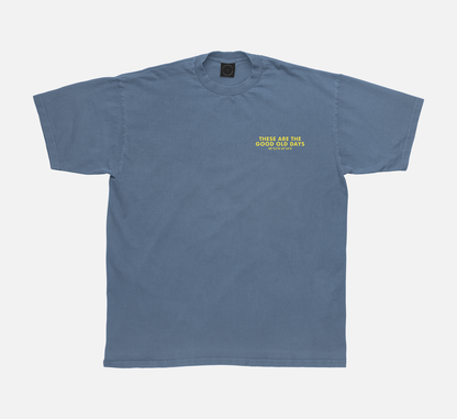 Good Old Days Tee Vintage Blue and Yellow