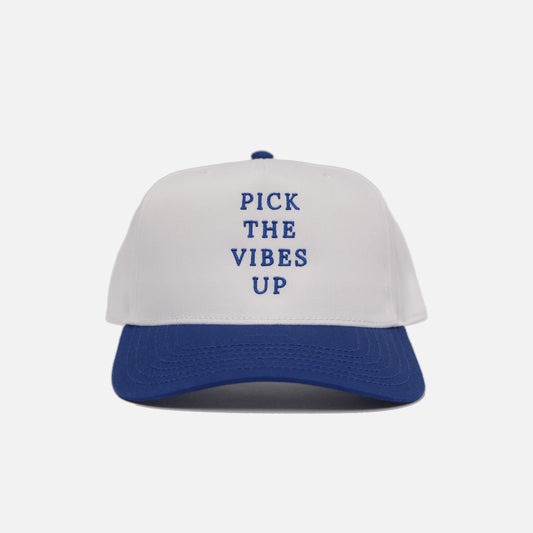 Pick The Vibes Up Royal & White