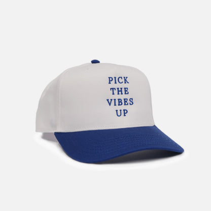 Pick The Vibes Up Royal & White